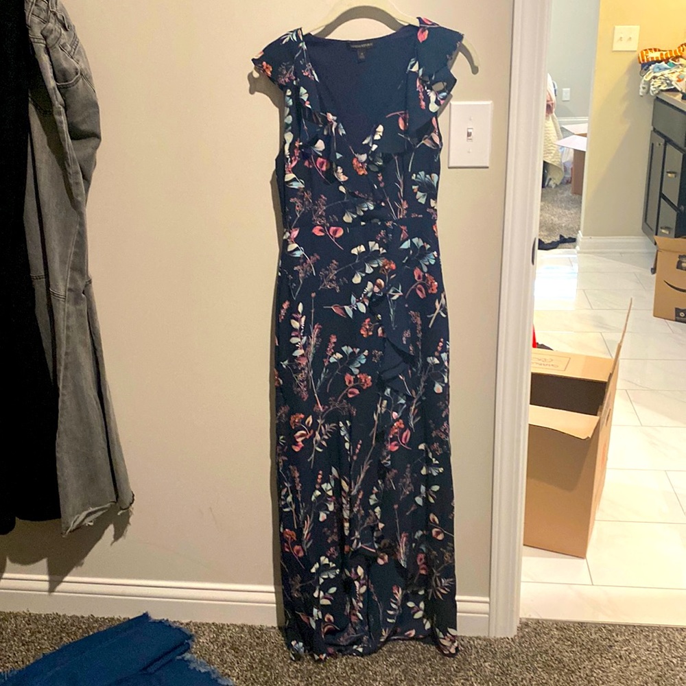 Banana republic navy floral maxi dress